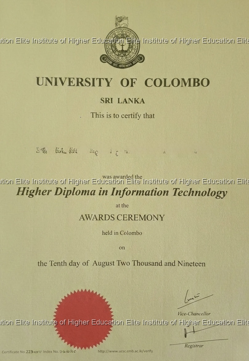 HDIT Certificate Sample